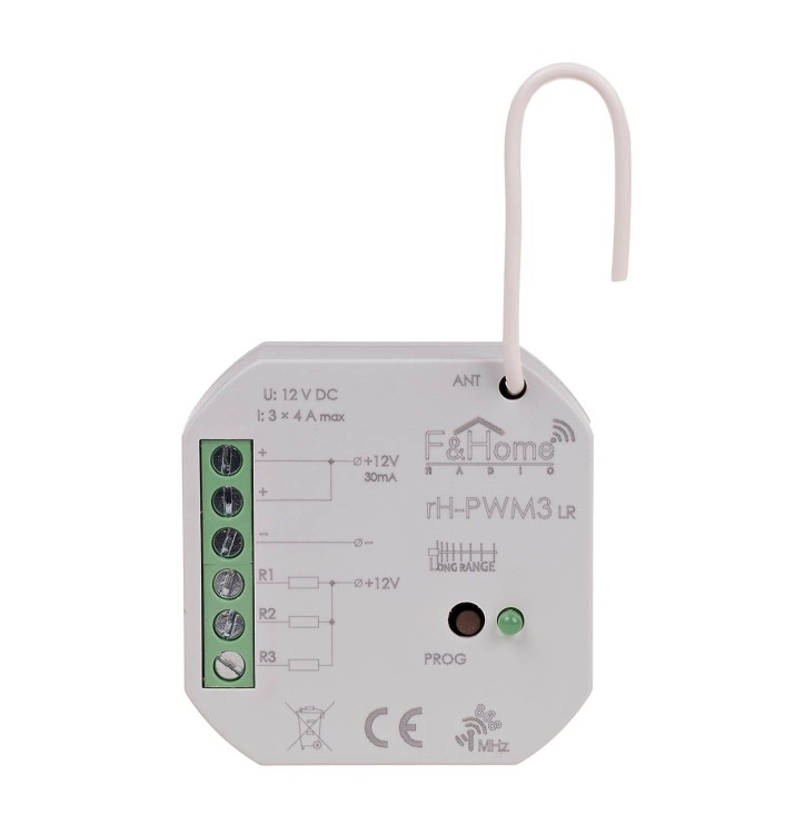 Sterownik PWM trzykanałowy niskiego napięcia - Long Range rH-PWM3-LR F&F