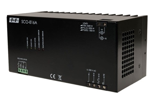 Ściemniacz do odbiorników  dużej mocy 3500W, zasilanie 230V z wejściem analogowym 1-10V SCO-816A F&F