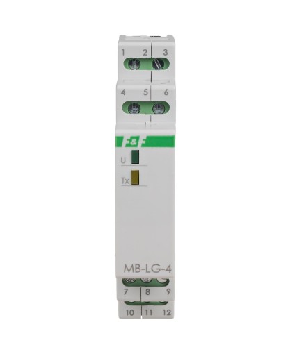 Licznik czasu pracy z wyjściem MODBUS RTU, 4-kanałowy, 1 moduł MAX-MB-LG-4HI F&F