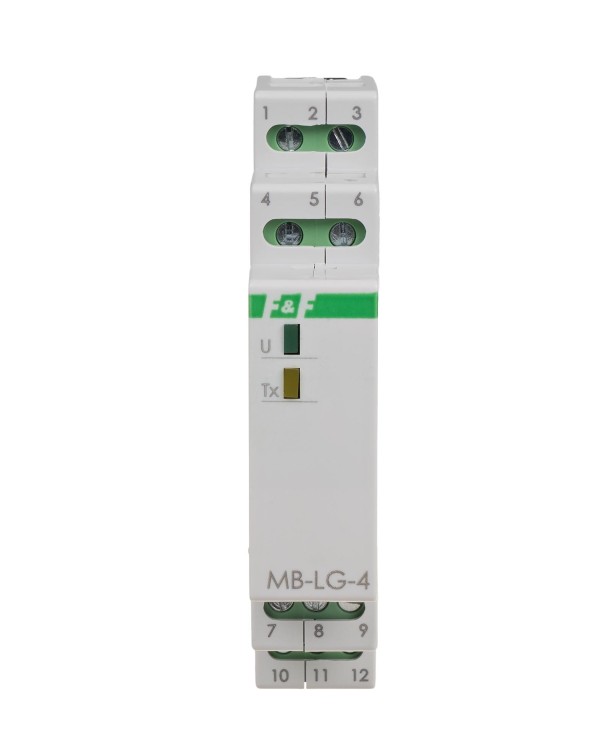 Licznik czasu pracy z wyjściem MODBUS RTU, 4-kanałowy, 1 moduł MAX-MB-LG-4HI F&F