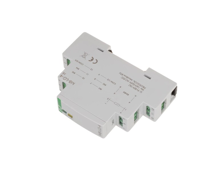 Licznik czasu pracy z wyjściem MODBUS RTU, 4-kanałowy, 1 moduł MAX-MB-LG-4HI F&F