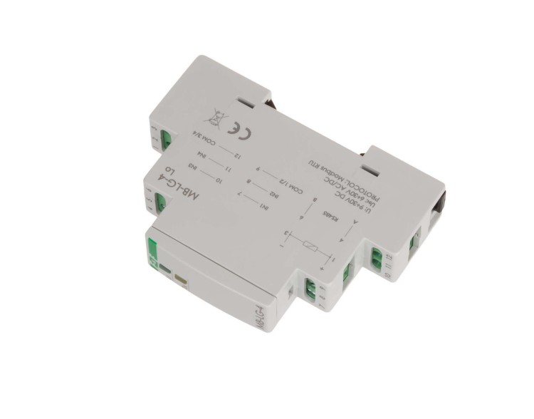 Licznik czasu pracy z wyjściem MODBUS RTU, 4-kanałowy, 1 moduł MAX-MB-LG-4LO F&F