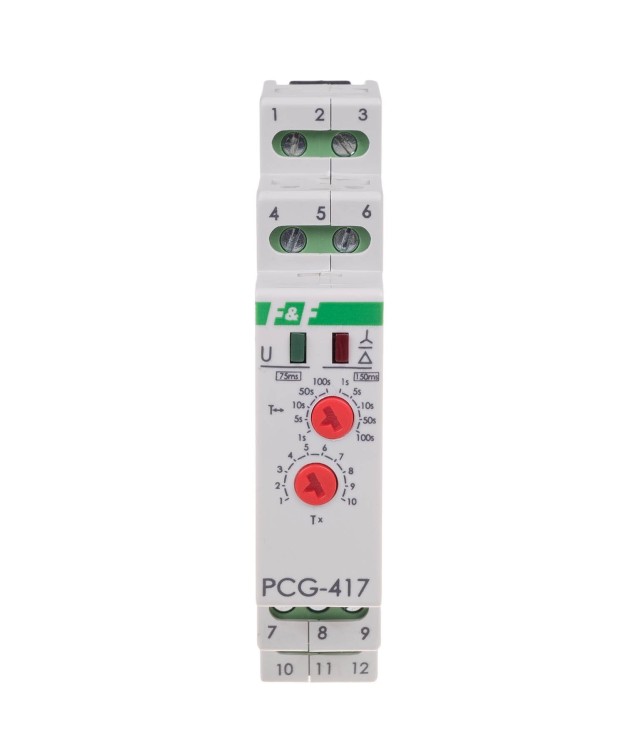 Przekaźnik czasowy PCG-417, styki: 2NO PCG-417DUO F&F