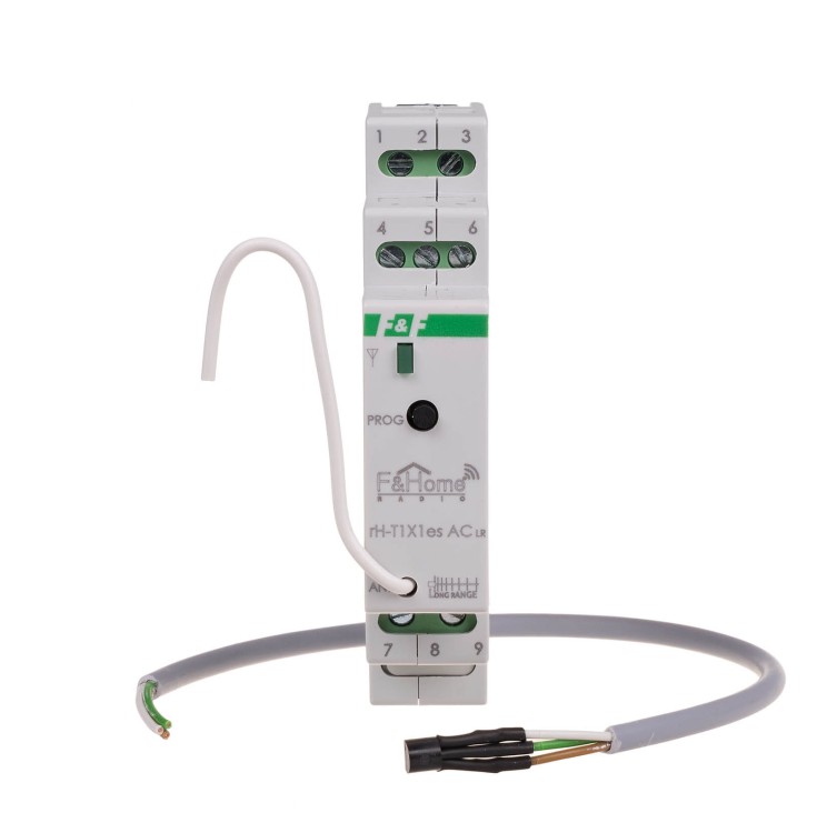 Moduł radiowy czujnika jasności/temperatury, montaż na szynie DIN rH-T1X1es-AC-LR F&F