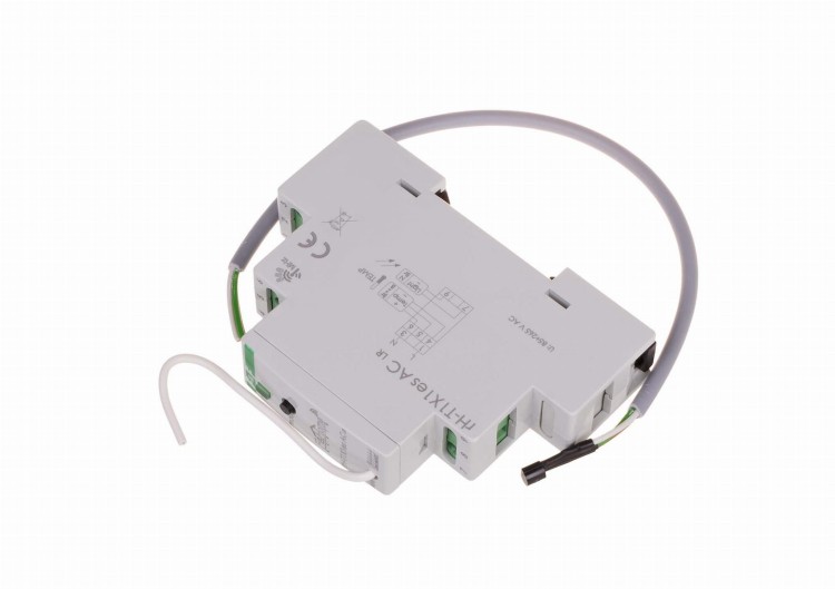 Moduł radiowy czujnika jasności/temperatury, montaż na szynie DIN rH-T1X1es-AC-LR F&F