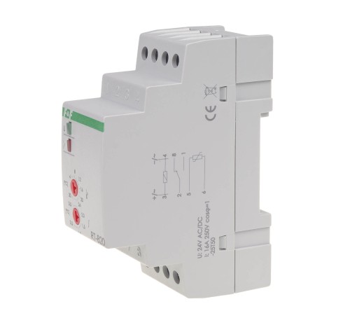 Regulator temperatury 24V montaż na szynie DIN, styk: 1NO/NC 230V AC RT-820-24V F&F