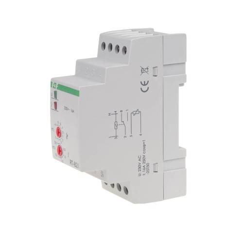 Regulator temperatury - zakres temperatur -4÷5°C - bez sondy montaż na szynie DIN, styk: 1NO/NC 230V AC RT-821B F&F