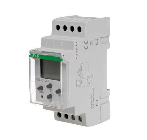 Zegar sterujący programowalny tygodniowy z wyjściem sterującym LED PCZ-531LED F&F