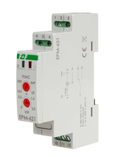 Elektroniczny przekaźnik mocy pobranej i oddanej do sieci, moc mierzona 0÷2kW EPM-621 F&F