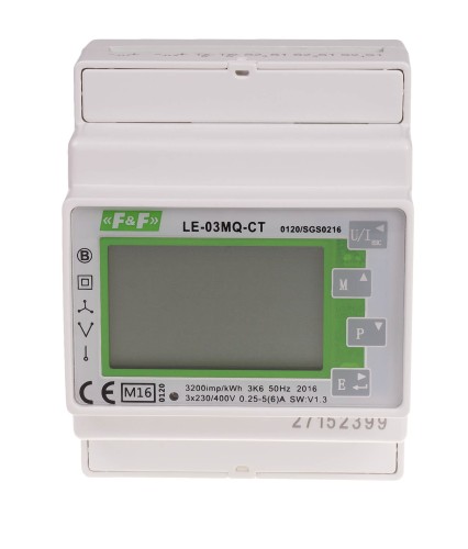 Trójfazowy dwukierunkowy licznik półpośredni, Modbus RTU,100(5)A; MID LE-03MQ-CT F&F