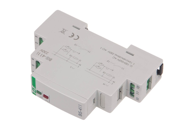 Przekaźnik bistabilny, na szynę DIN, z przekaźnikiem inrush 160A/20ms BIS-411-LED F&F