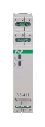 Przekaźnik bistabilny 9÷30 V AC/DC, na szynę DIN, z przekaźnikiem inrush 160A/20ms  BIS-411-LED-24V F&F