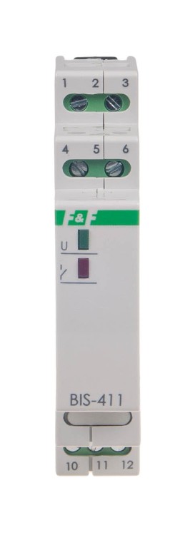 Przekaźnik bistabilny 9÷30 V AC/DC, na szynę DIN, z przekaźnikiem inrush 160A/20ms  BIS-411-LED-24V F&F