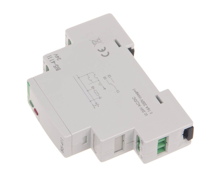 Przekaźnik bistabilny 9÷30 V AC/DC, na szynę DIN, z przekaźnikiem inrush 160A/20ms  BIS-411-LED-24V F&F