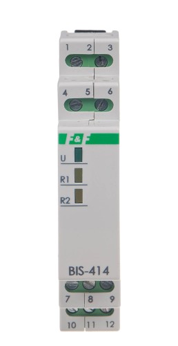 Przekaźnik bistabilny, sekwencyjny 9÷30 V AC/DC, na szynę DIN, z przekaźnikiem inrush 160A/20ms BIS-414-LED-24V F&F