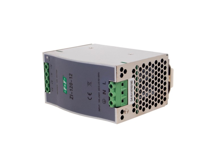 Zasilacz impulsowy przemysłowy nap. wej. 90÷264V AC/120÷370V DC, P=120W nap. Wyj. 12V DC ZI-120-12V F&F