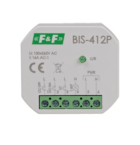 Przekaźnik bistabilny grupowy do montażu podtynkowego BIS-412P F&F