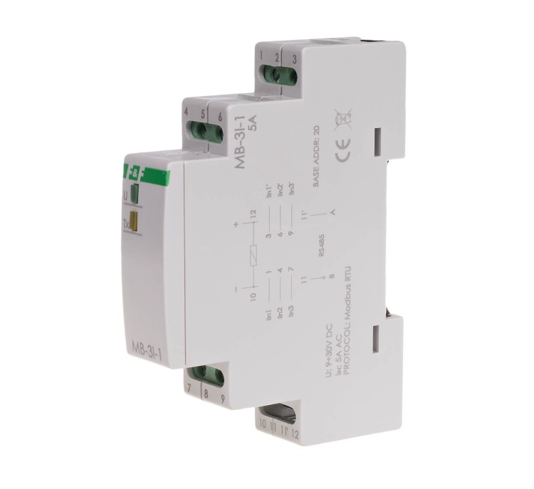 Przetwornik natężenia prądu z MODBUS RTU 15A  MAX-MB-3I-1-15A F&F