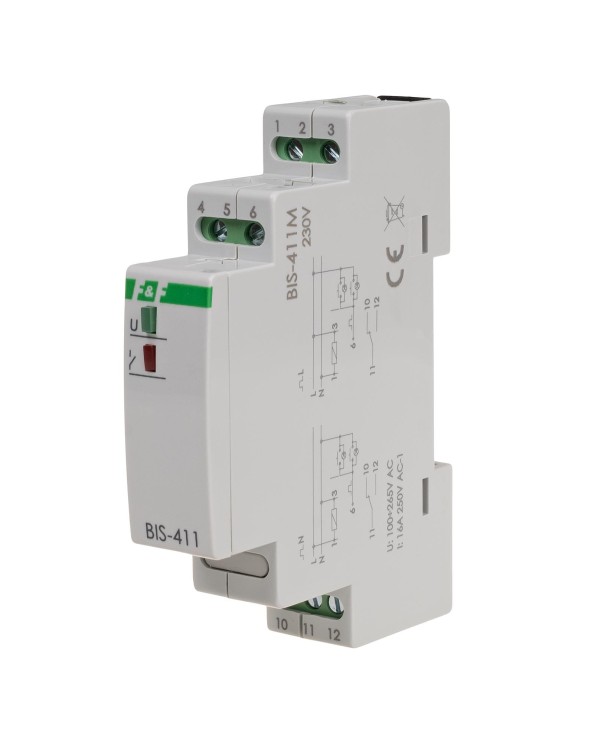 Przekaźnik bistabilny z pamięcią, montaż na szynie DIN, 230V BIS-411M F&F