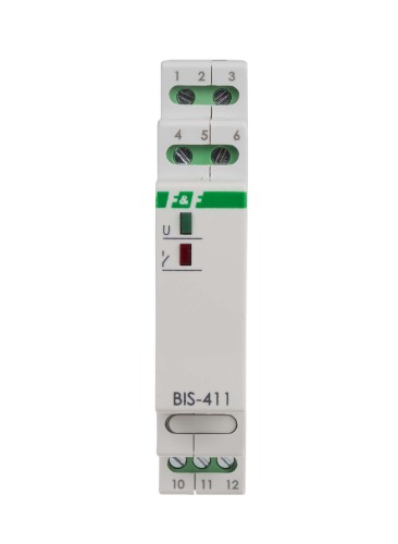 Przekaźnik bistabilny z pamięcią 9÷30 V AC/DC, montaż na szynie DIN,  BIS-411M-24V F&F