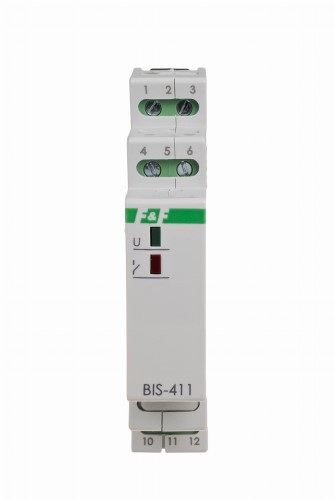 Przekaźnik bistabilny z pamięcią, montaż na szynie DIN, 230V, z przekaźnikiem inrush 160A/20ms BIS-411M-LED F&F