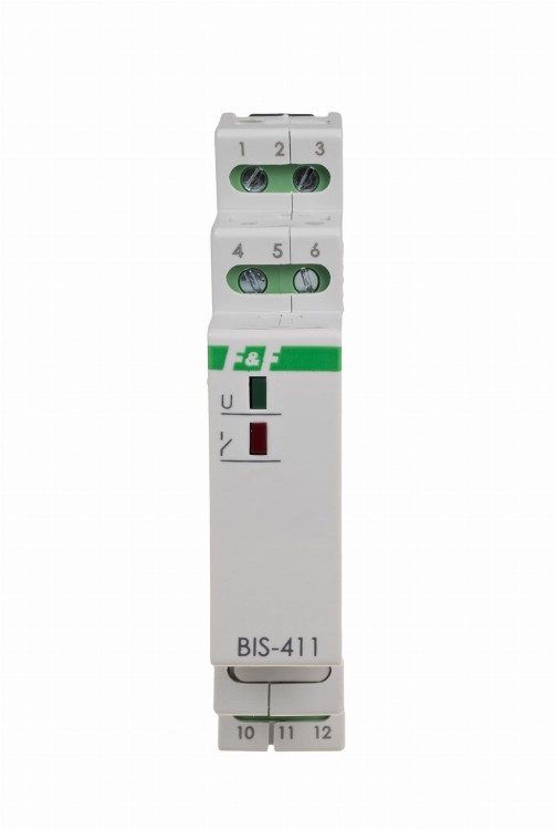 Przekaźnik bistabilny z pamięcią, montaż na szynie DIN, 230V, z przekaźnikiem inrush 160A/20ms BIS-411M-LED F&F