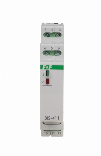 Przekaźnik bistabilny z pamięcią 9÷30 V AC/DC, montaż na szynie DIN, z przekaźnikiem inrush 160A/20ms BIS-411M-LED-24V F&F