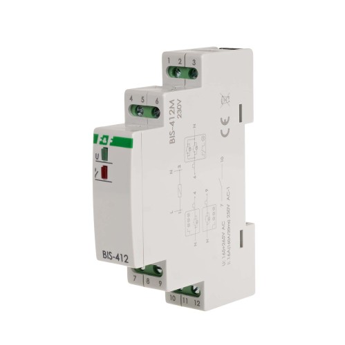 Przekaźnik bistabilny grupowy z pamięcią, na szynę DIN, 230V BIS-412M F&F