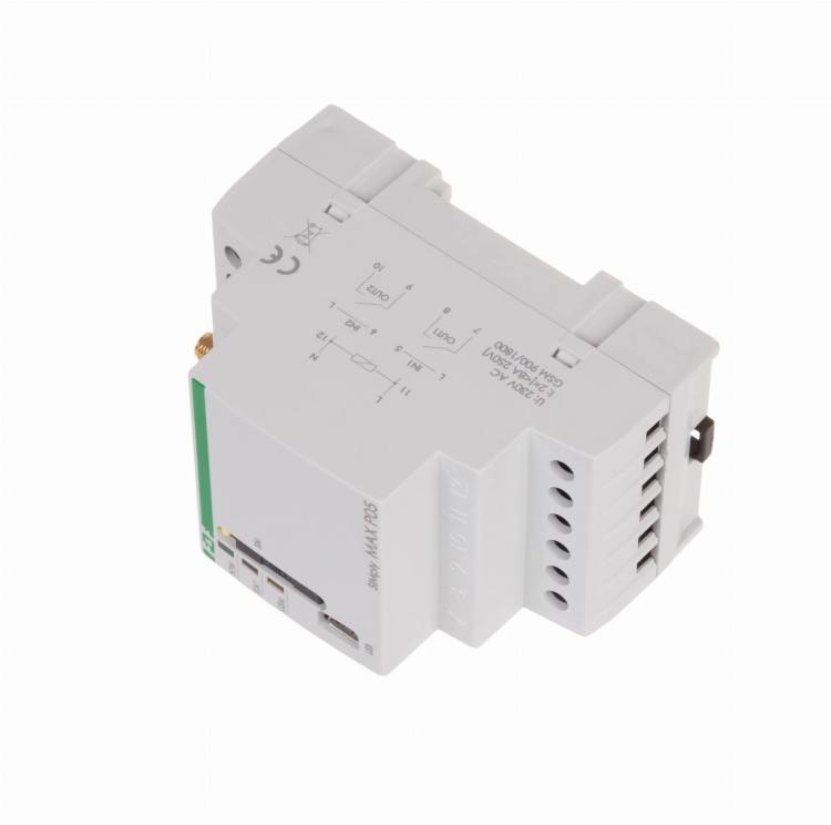 Przekaźnik zdalnego sterowania GSM - licznik impulsów i czasu pracy / załącz-wyłącz / funkcja alarm, 230V, 1xNO SimplyMAX-P05 F&F