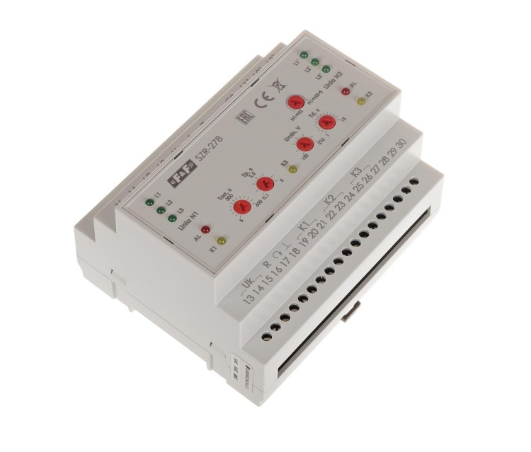 Sterownik załączania rezerwy, sieć 3 i 4-przewodowa, 24÷230V AC,  SZR-278 F&F