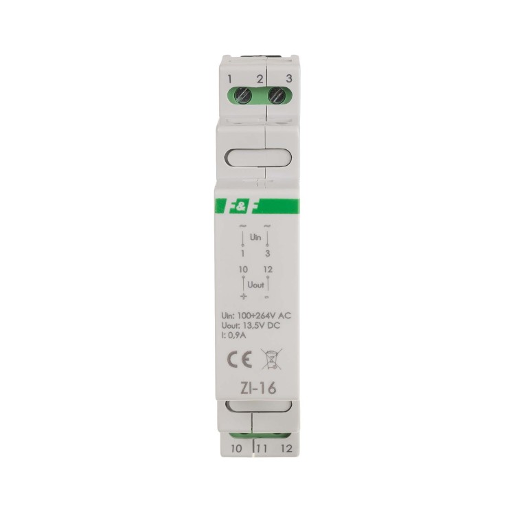 Zasilacz impulsowy 12W, 13,5V DC, nap. zas. 100÷230V, do montażu na szynie DIN ZI-16 F&F