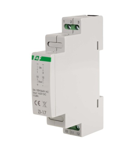 Zasilacz impulsowy 12W, 14,5V DC, nap. zas. 100÷230V, do montażu na szynie DIN ZI-17 F&F