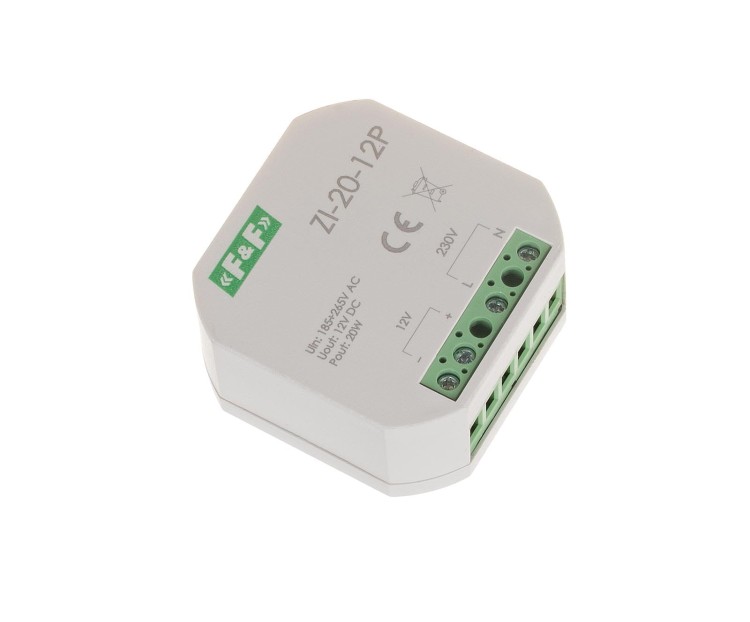 Zasilacz impulsowy do puszki, 12V, 20W ZI-20-12P F&F