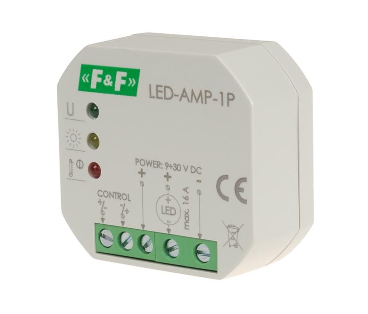 Wzmacniacz sygnału zasilającego do oświetlenia LED do puszki podtynkowej LED-AMP-1P F&F