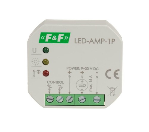 Wzmacniacz sygnału zasilającego do oświetlenia LED do puszki podtynkowej LED-AMP-1P F&F