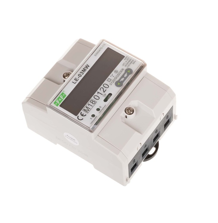 Dwutaryfowy licznik energii elektrycznej, 3-fazowy, 2-kierunkowy z Modbus RTU, do pomairu bezpośredniego LE-03MW F&F