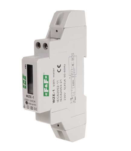 Jednofazowy licznik zużycia energii 45A  MID WZE-1 F&F