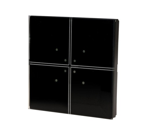 Szklany przycisk dotykowy do automatyki domowej dowolnego producenta 24V, czarny GS4-DC-B F&F