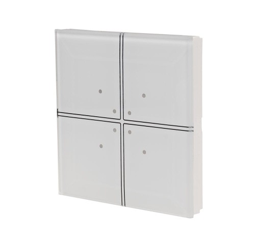 Szklany przycisk dotykowy do automatyki domowej dowolnego producenta 24V, biały GS4-DC-W F&F