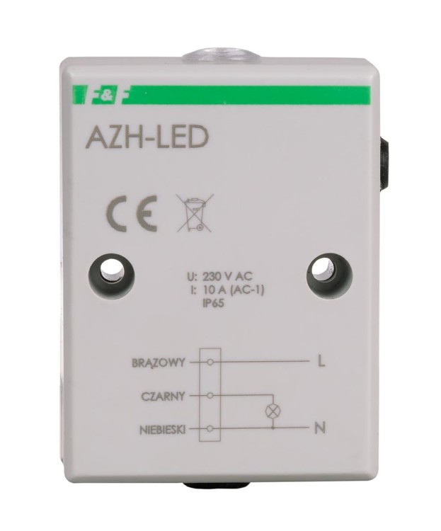 Automat zmierzchowy z wewnętrznym czujnikiem światłoczułym do załączania oświetlenia LED AZH-LED F&F