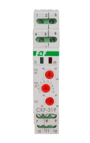 Mikroprocesorowy czujnik kolejności zaniku fazy z regulacją czasu zadziałania i powrotu CKF-319-TRMS F&F