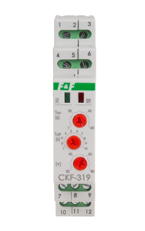 Mikroprocesorowy czujnik kolejności zaniku fazy z regulacją czasu zadziałania i powrotu CKF-319-TRMS F&F