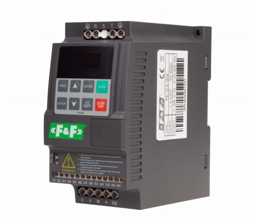 Falownik miniaturowy trójfazowy, Pmax=5,5 kW, Uwe=3x400V AC, Iwe=14,6 A, Uwy=3x400V AC, Iwy=13,0A FA-3HS-055 F&F