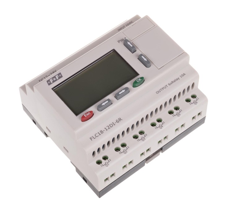 Sterownik swobodnie programowalny 12 wejść cyfrowych FLC18-12DI-6R F&F