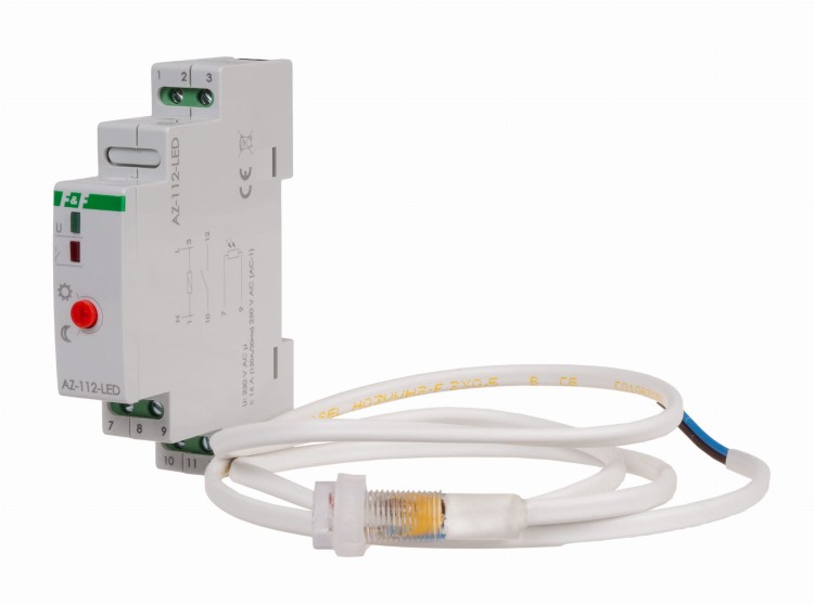 Automat zmierzchowy AZ-112-LED z zewnętrzną sondą, przekaźnik InRush16 A (160 A/20 ms) AZ-112-LED F&F