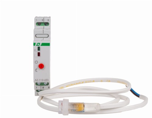 Automat zmierzchowy AZ-112-LED z zewnętrzną sondą, przekaźnik InRush16 A (160 A/20 ms) AZ-112-LED F&F