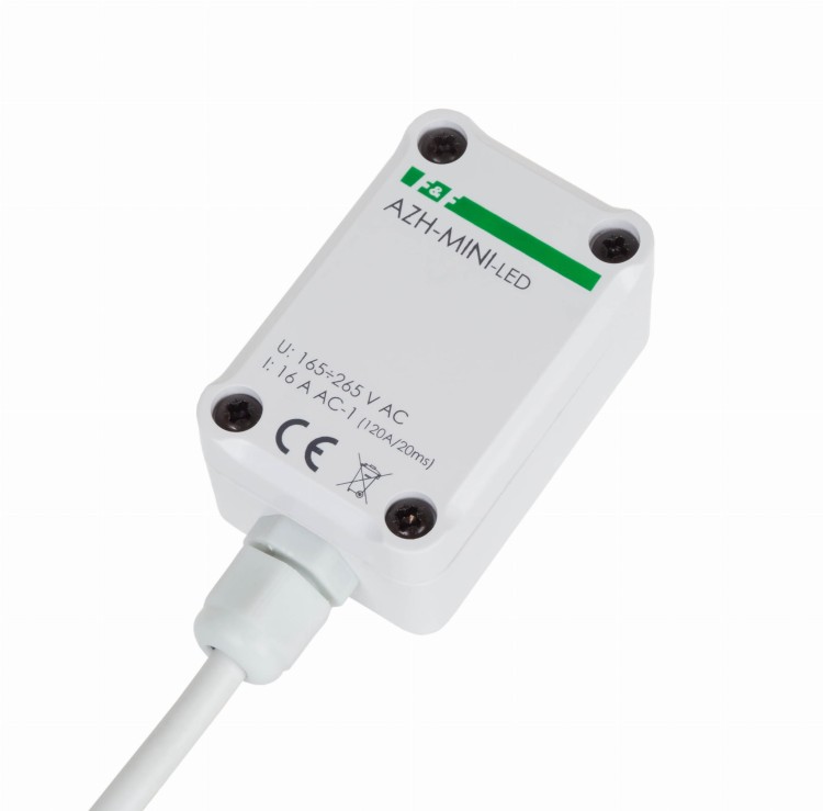 Automat zmierzchowy z wewnętrznym czujnikiem światłoczułym do załączania oświetlenia LED AZH-MINI-LED F&F