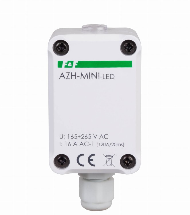 Automat zmierzchowy z wewnętrznym czujnikiem światłoczułym do załączania oświetlenia LED AZH-MINI-LED F&F