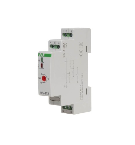 Przekaźnik bistabilny z wyłącznikiem czasowym z pamięcią na szynę DIN, BIS-413M-24V F&F