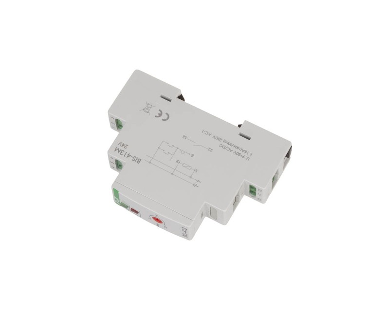Przekaźnik bistabilny z wyłącznikiem czasowym z pamięcią na szynę DIN, BIS-413M-24V F&F